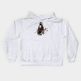 samurai ink warrior Kids Hoodie